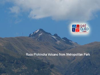 Rucu Pichincha volcano from La Carolina Park in Quito