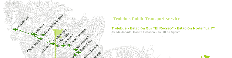 Trolebus Quito Map, south side 